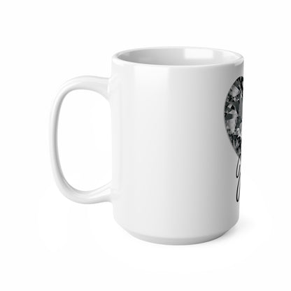 Personalized Silver Sparkle Love Heart Mug