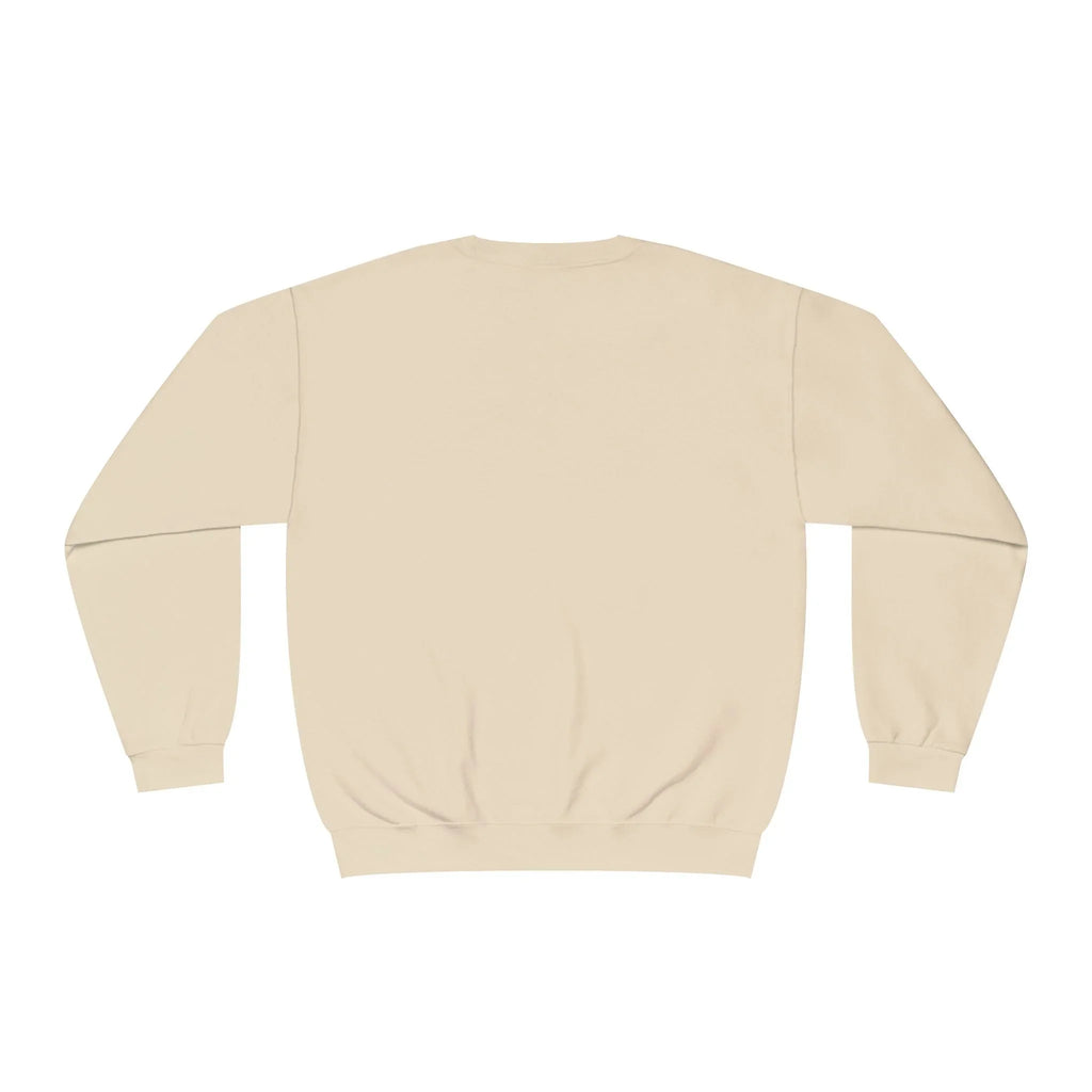 Beige crewneck sweatshirt back view
