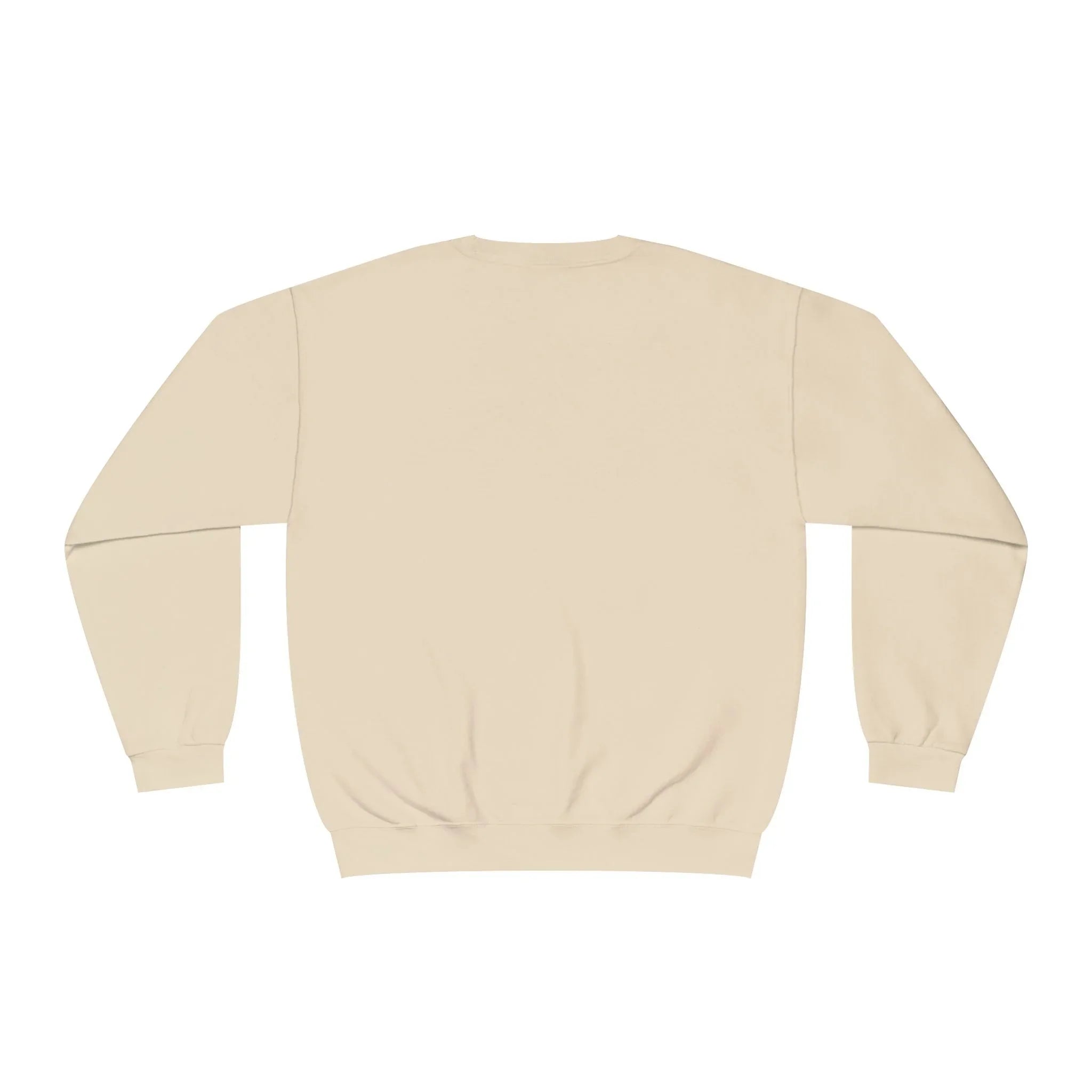 Beige crewneck sweatshirt back view