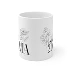 Personalised Floral Mug | Custom Name & Year Ceramic Coffee Cup | Mama, Nana, Grandma Gift - AlleyCrafters