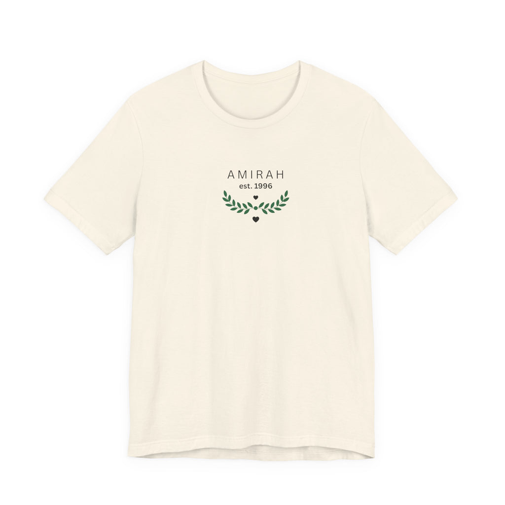 Personalised Name T-Shirt with Est Year | Custom Floral Monogram Tee