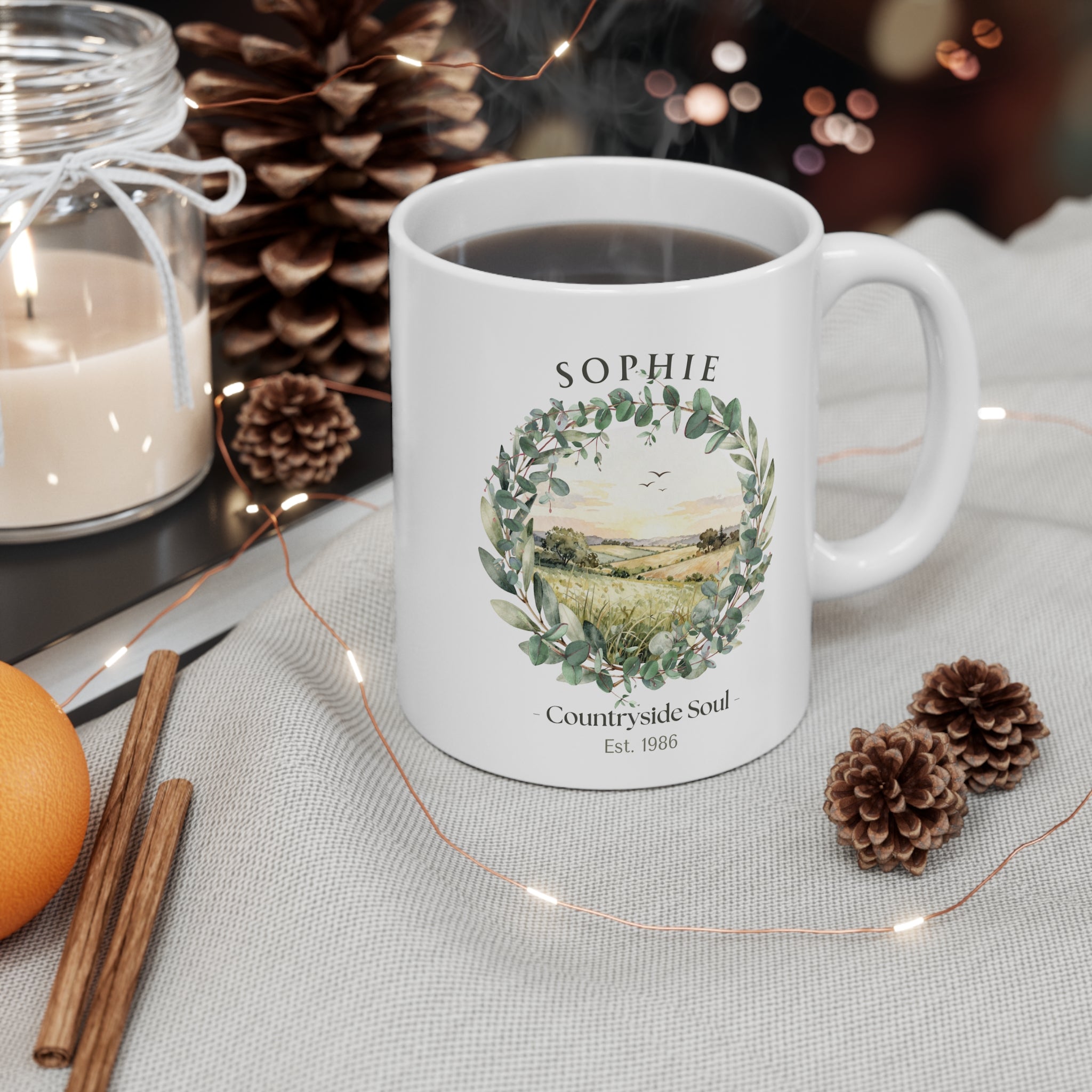 Countryside Soul Personalized Mug – Custom Name 11oz White Ceramic Coffee Cup