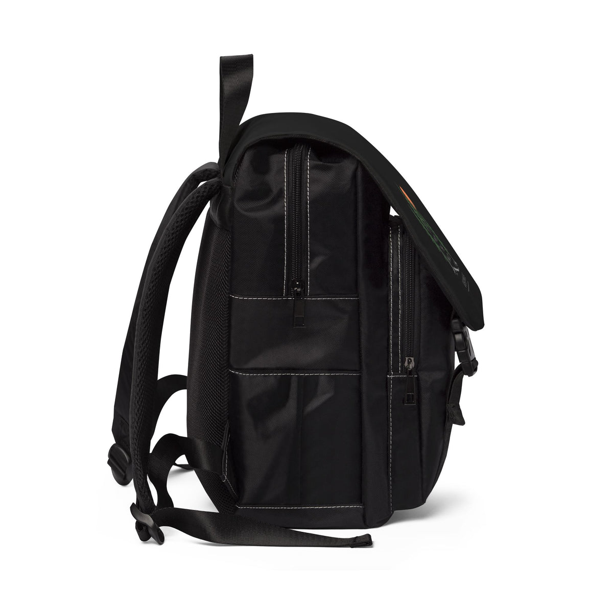 Into The Wild Camping Daypack — All-Black Canvas Outdoor Backpack