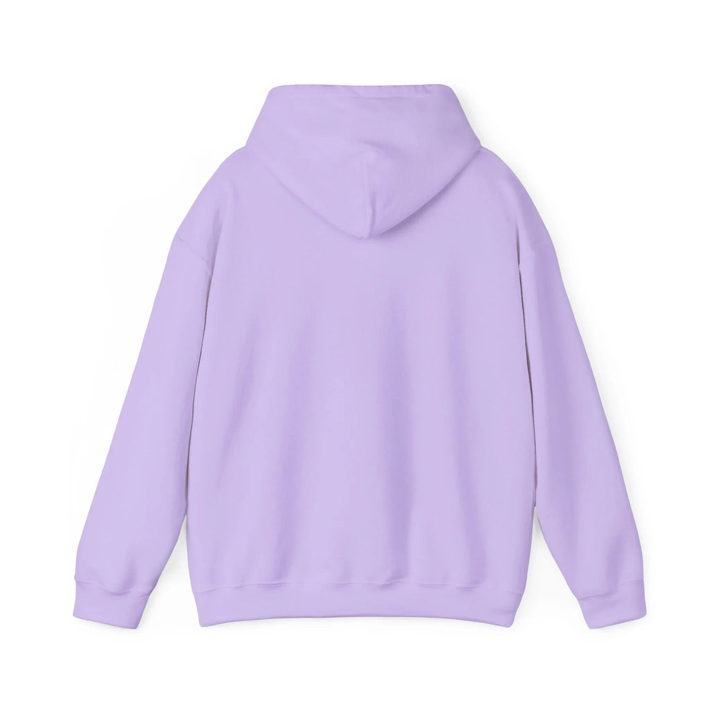 Lavender yoga hoodie with hood, long sleeves, and kangaroo pocket