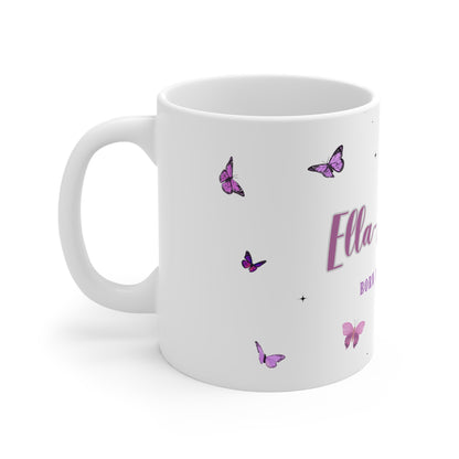 Personalised Butterfly Mug — Custom Name & Date Gift