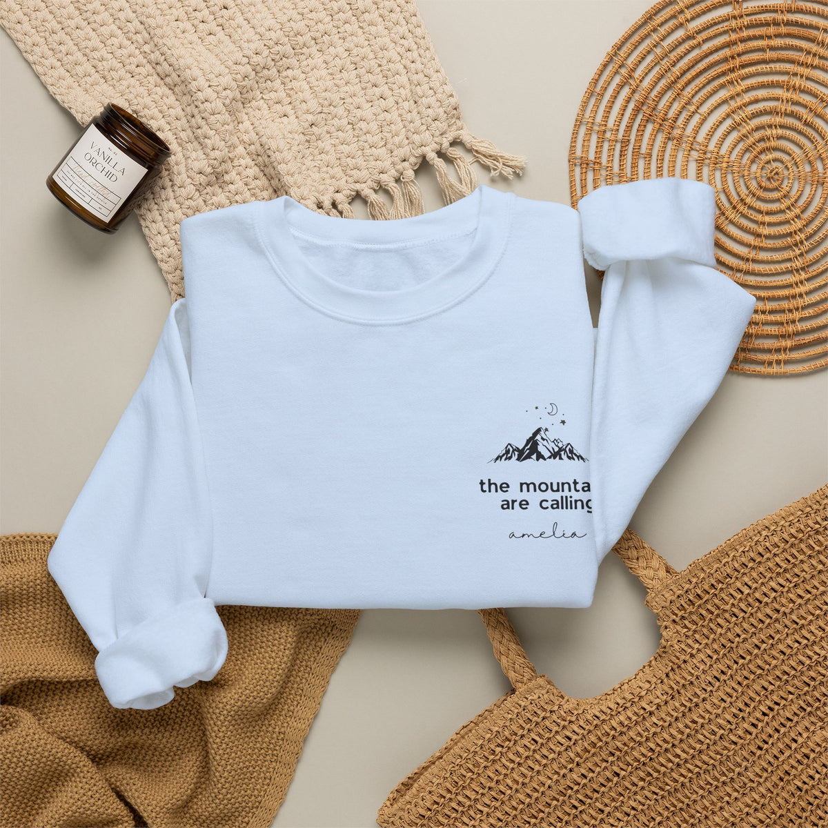 Personalised The Mountains Are Calling Sweatshirt