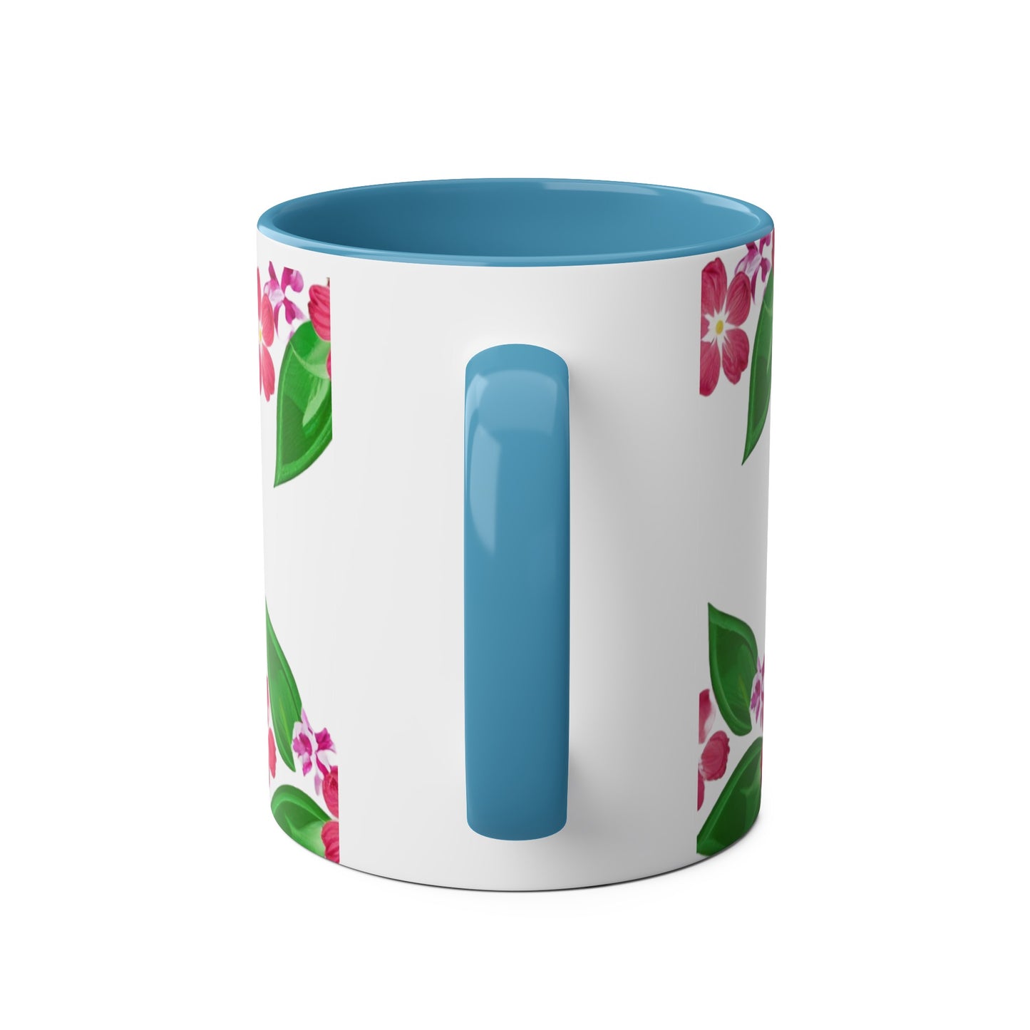 Two-Tone Floral MUM Coffee Mugs, 11oz
