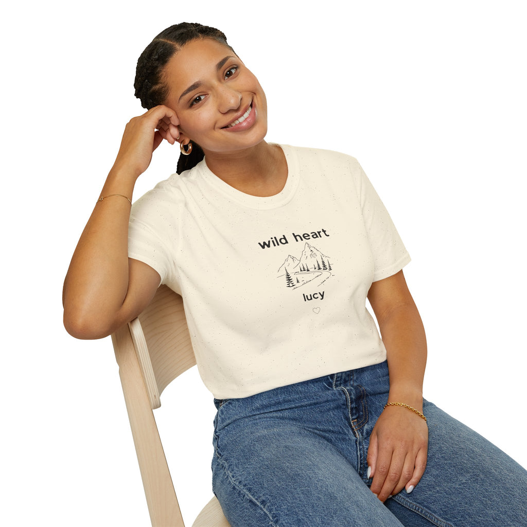 Wild Heart Mountain T-Shirt — Personalized 'lucy' Minimal Nature Tee