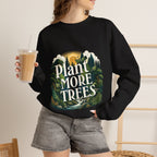 Black crewneck sweatshirt with tree and forest graphic on front