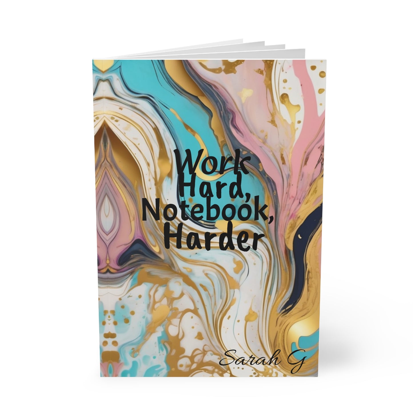 Personalised Name- 'Work Hard, Notebook Harder'