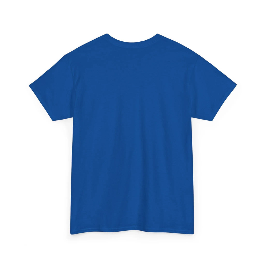 Unisex heavy cotton tee, medium blue crew neck