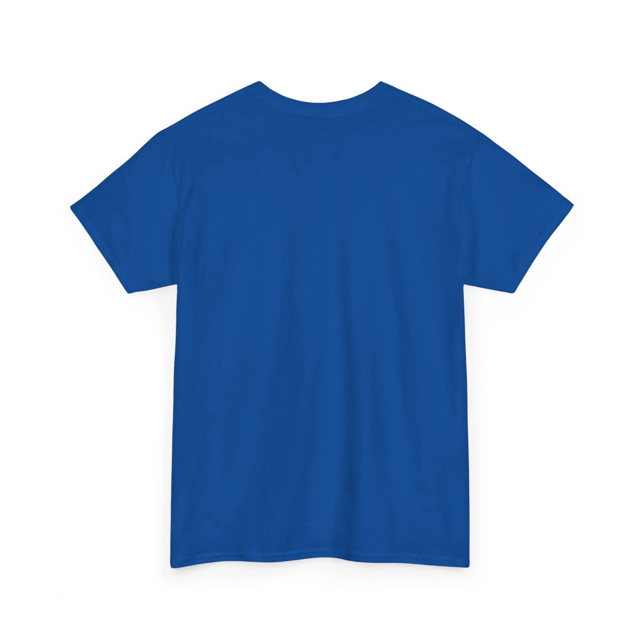 Unisex heavy cotton tee, medium blue crew neck