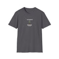 Charcoal crewneck t-shirt with centered 'Slow Progress Is Still Progress' plant graphic