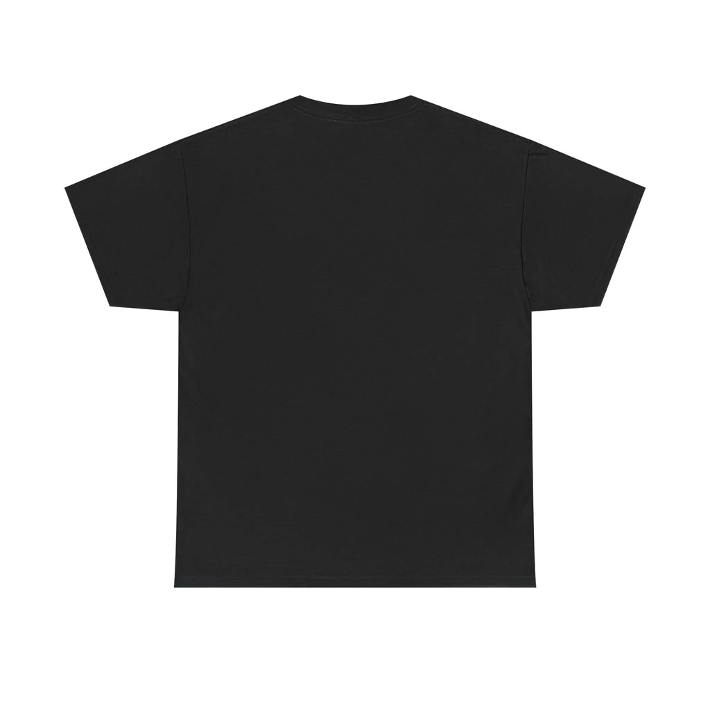 Unisex heavy cotton t-shirt, black crew neck short-sleeve