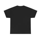 Unisex heavy cotton t-shirt, black crew neck short-sleeve