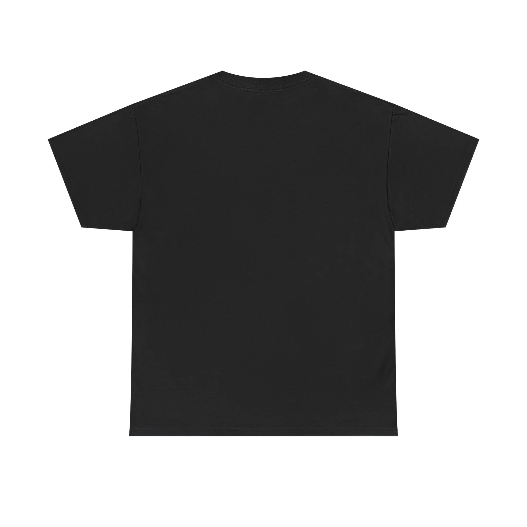 Unisex heavy cotton t-shirt, black crew neck short-sleeve