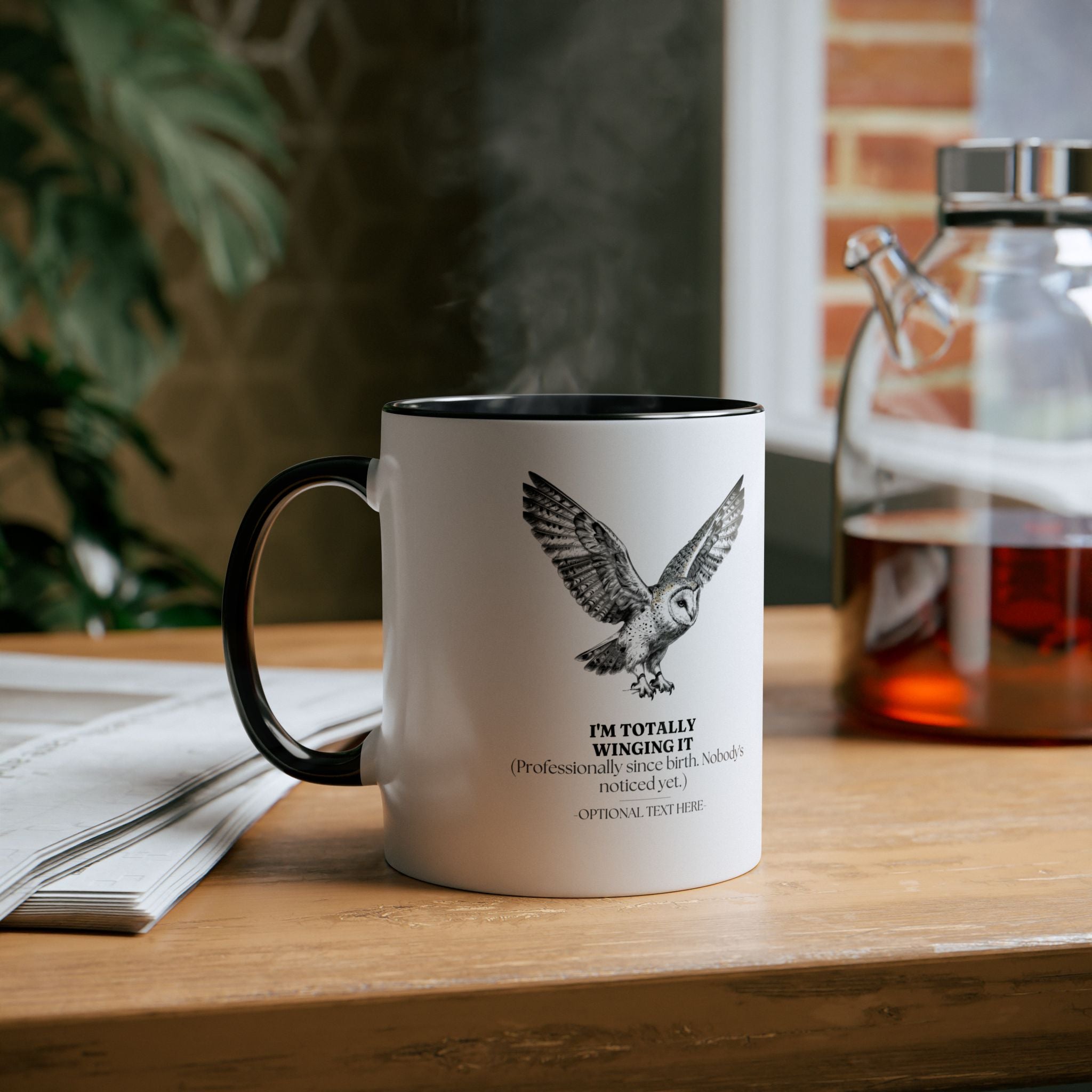 I'm Totally Winging It Mug | Funny Owl Coffee Cup | Sarcastic Gift for Her - AlleyCrafters