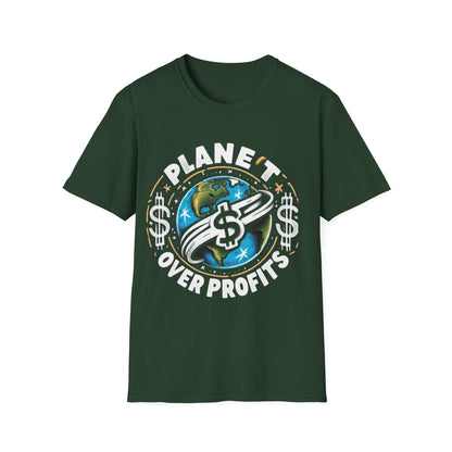 T-Shirt Planet Over Profits Eco-Friendly Unisex Softstyle