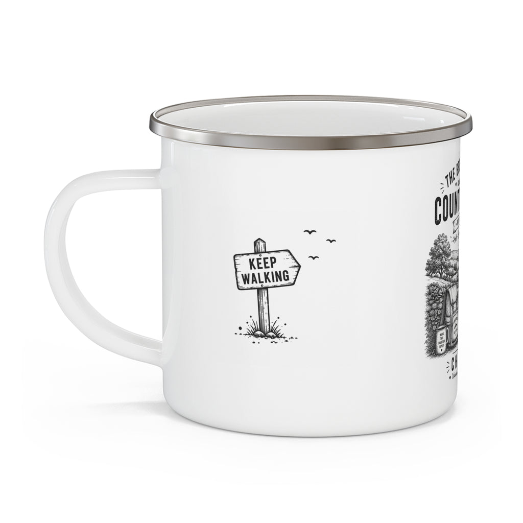 Personalised Enamel Camping Mug — "The Best Memories Are Made on Country Walks"