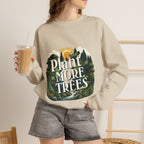 Sand beige crewneck sweatshirt with tree and forest graphic on front