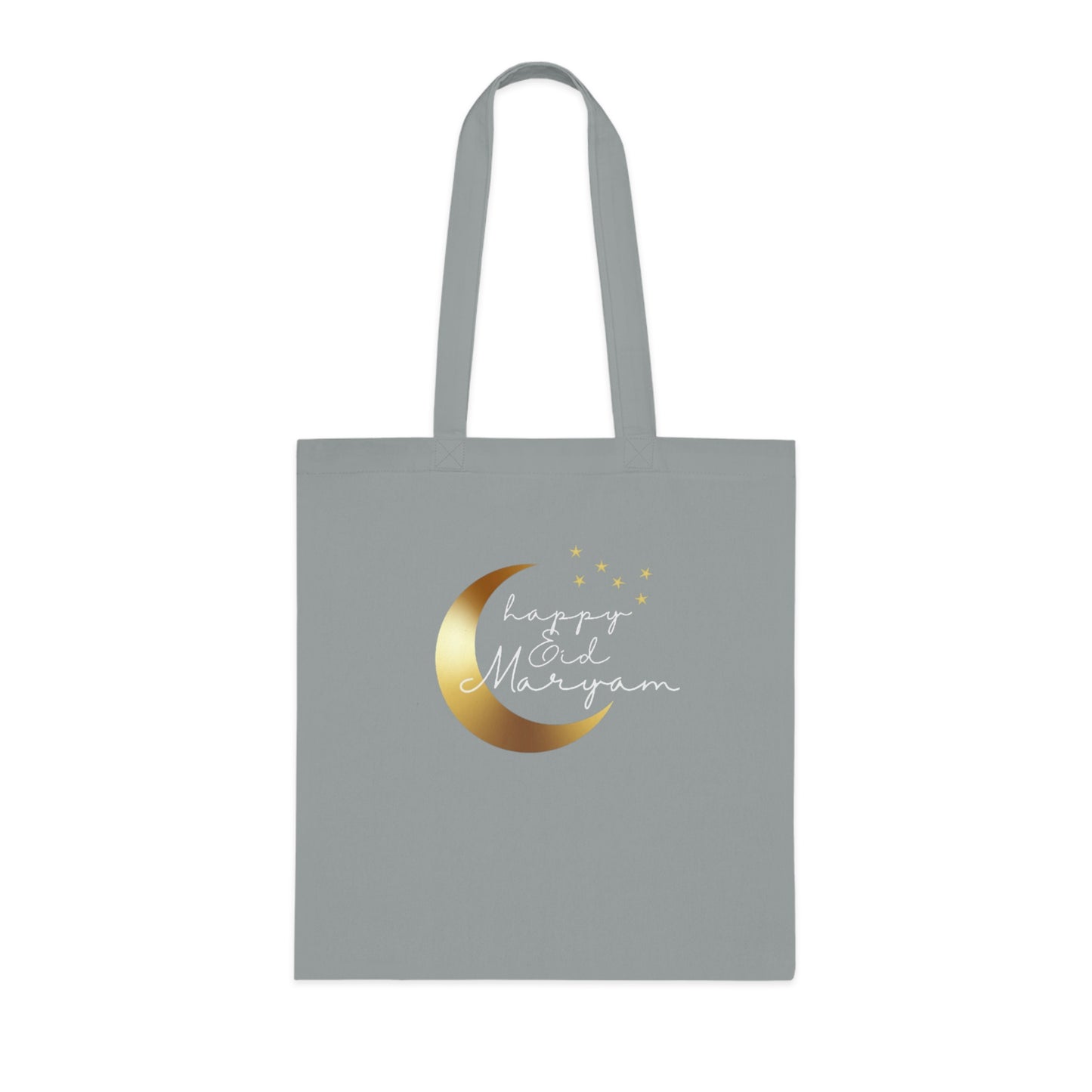 Personalised Happy Eid Tote Bag | Custom Name Moon & Stars Cotton Bag | Islamic Eid Gift