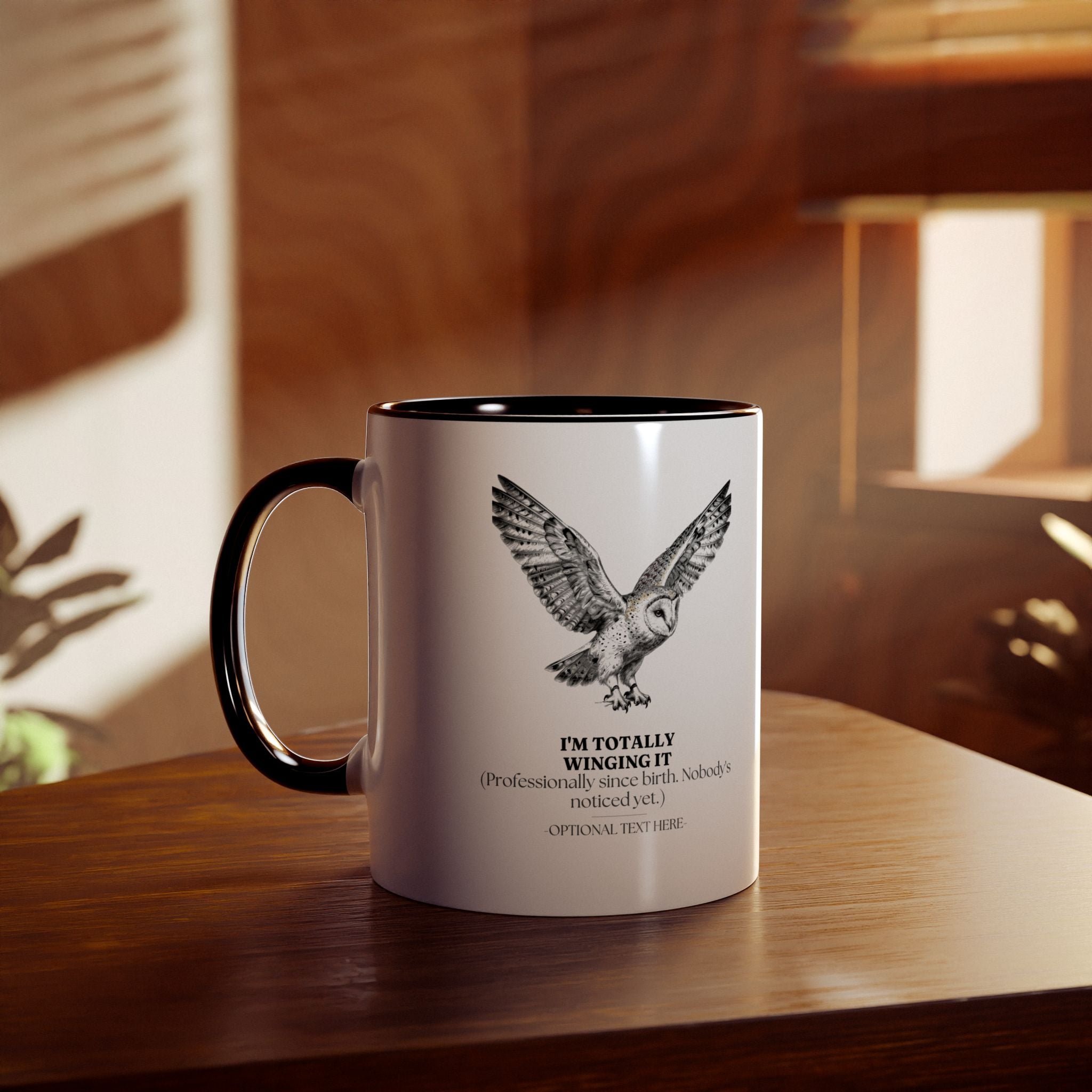 I'm Totally Winging It Mug | Funny Owl Coffee Cup | Sarcastic Gift for Her - AlleyCrafters