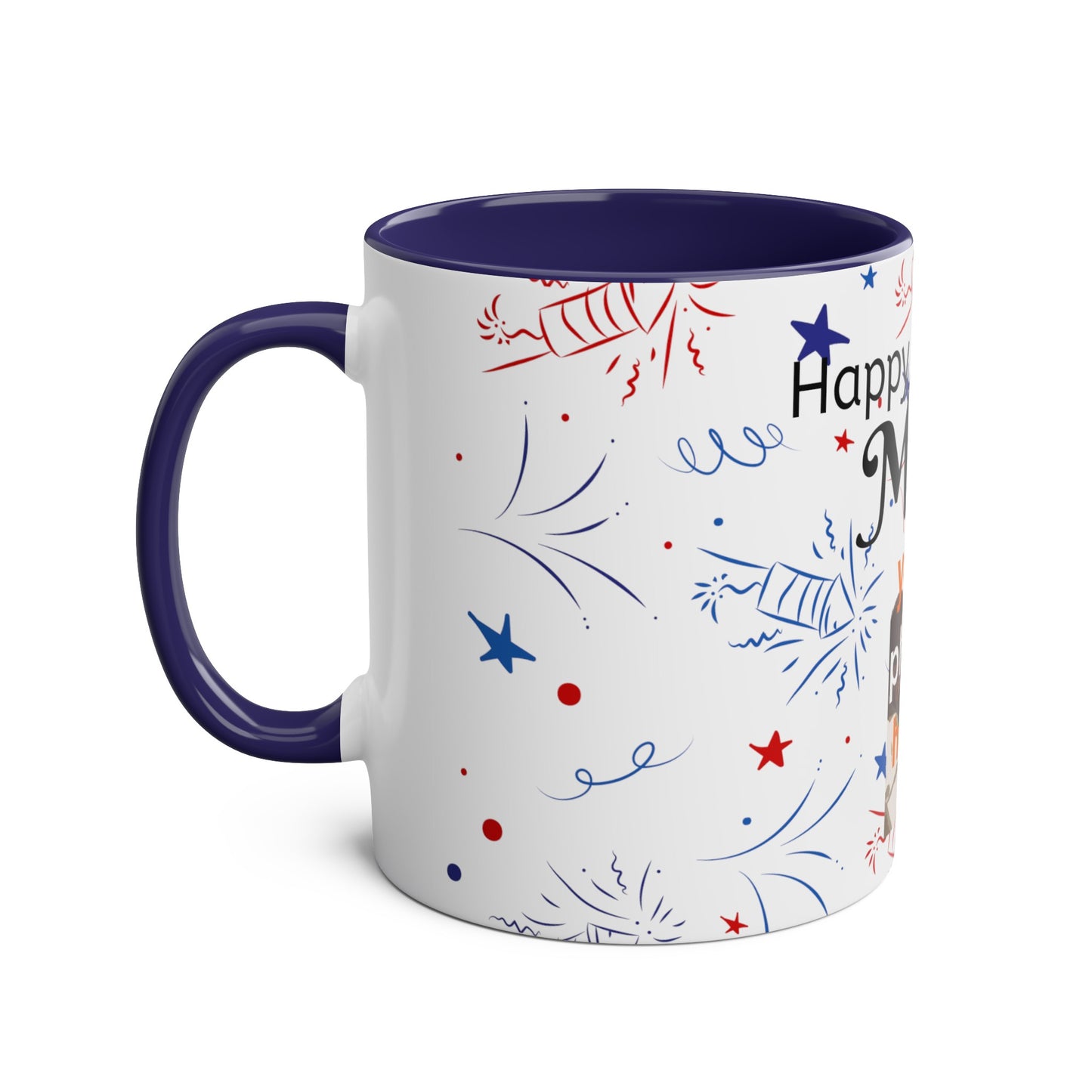 Happy birthday personalised photo and name Two-Tone Coffee Mugs, 11oz