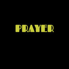 Hoodie logo text PRAYER in yellow on black
