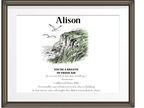 Personalised Coastal Name Art Framed Canvas Print with Quote - AlleyCrafters