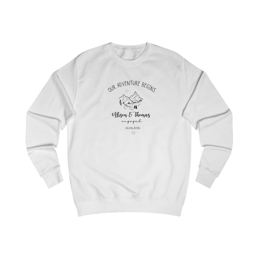 Personalised 'Our Adventure Begins' Sweatshirt | Custom Names | Couples Gift