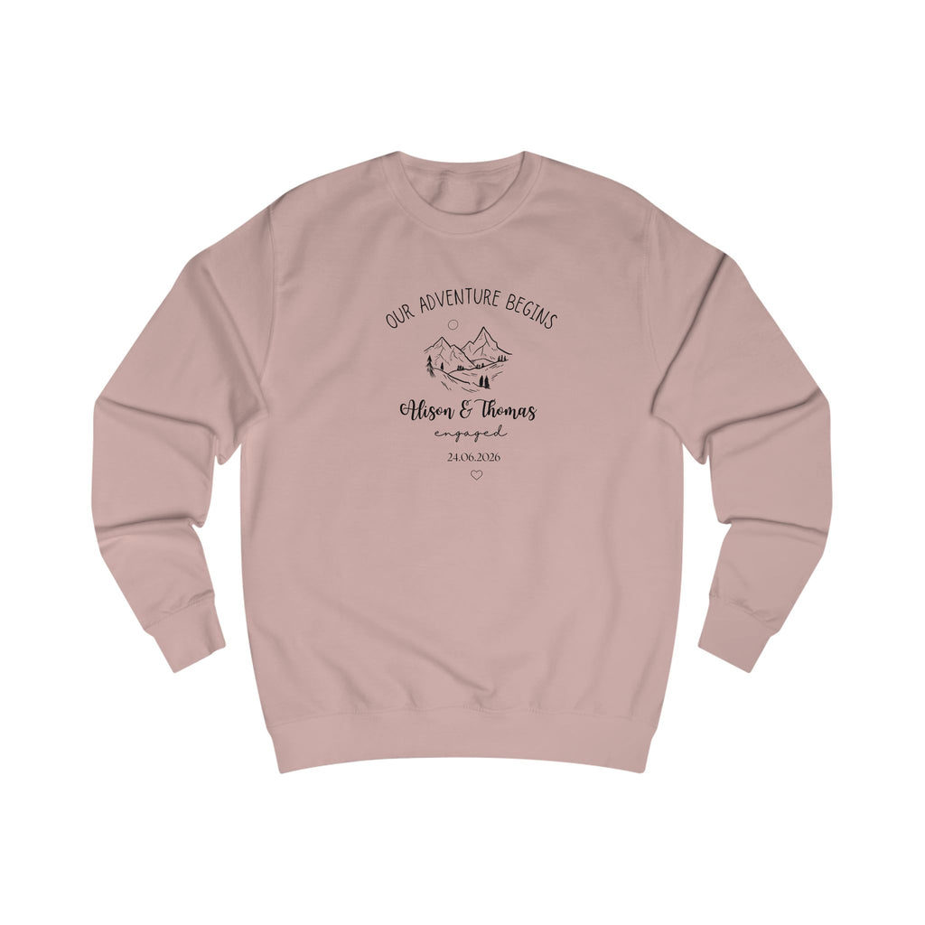 Personalised 'Our Adventure Begins' Sweatshirt | Custom Names | Couples Gift