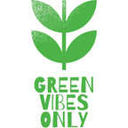 Green Vibes Only logo with three green leaf icons