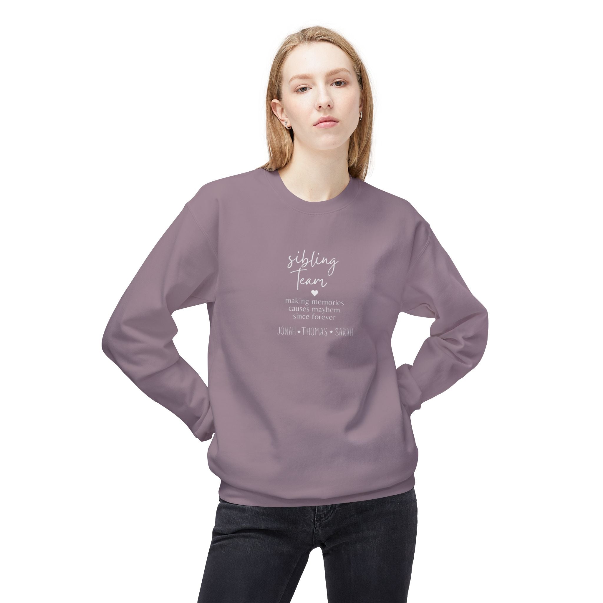Sibling Farm Crewneck Sweatshirt — Minimal Cozy Family Quote Pullover