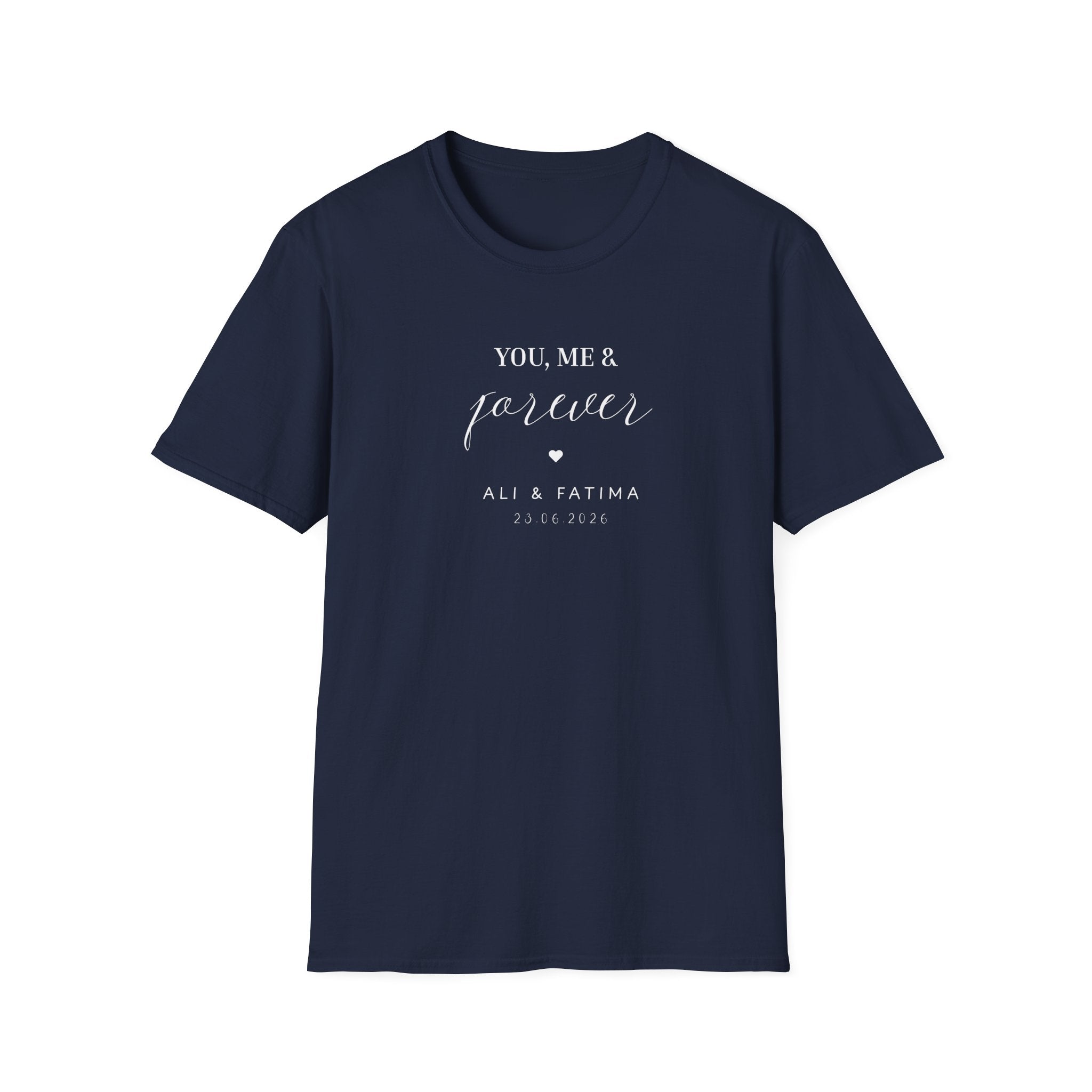 Personalised 'You, Me & Forever' T-Shirt | Custom Names & Year | Couples Gift