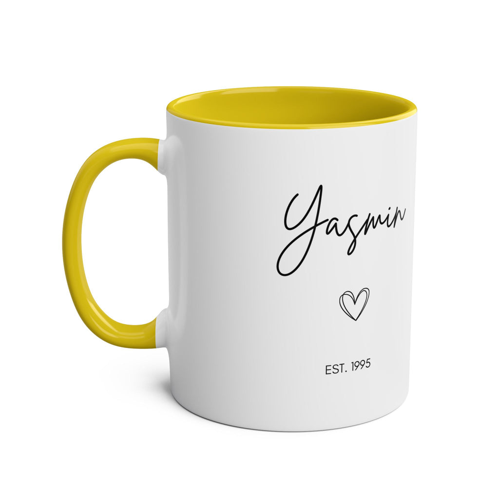 Personalised Name, Year & Quote Mug – Two-Tone Ceramic