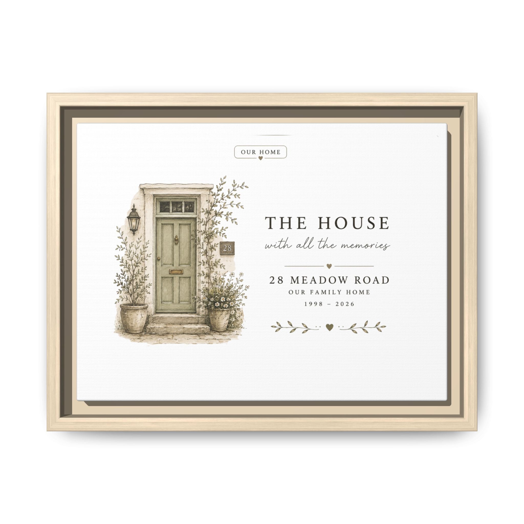 Personalised House Name Canvas Print — New Home & Housewarming Gift - AlleyCrafters