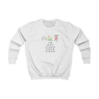 Kids sweatshirt, white crewneck with “I'm Not Tired, You're Tired” graphic