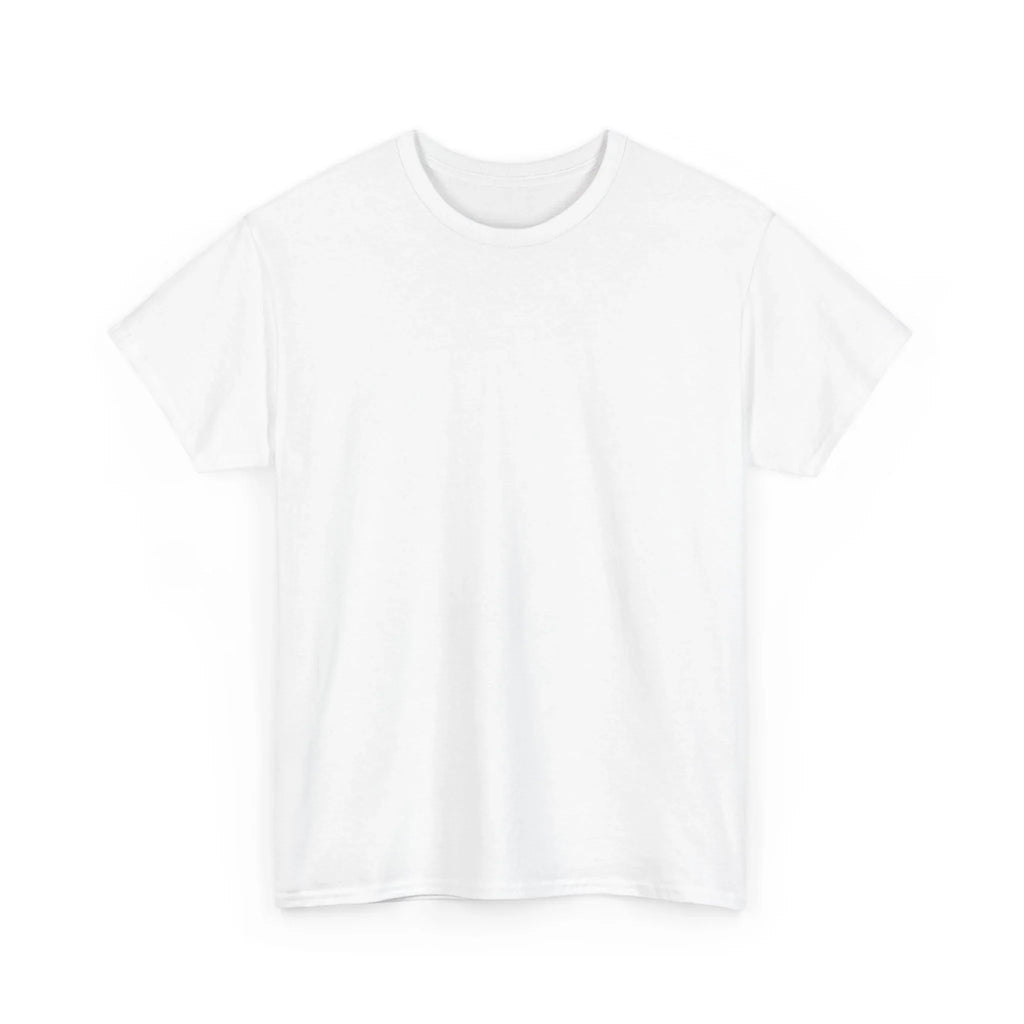 Unisex heavy cotton t-shirt, bright white crew neck short-sleeve