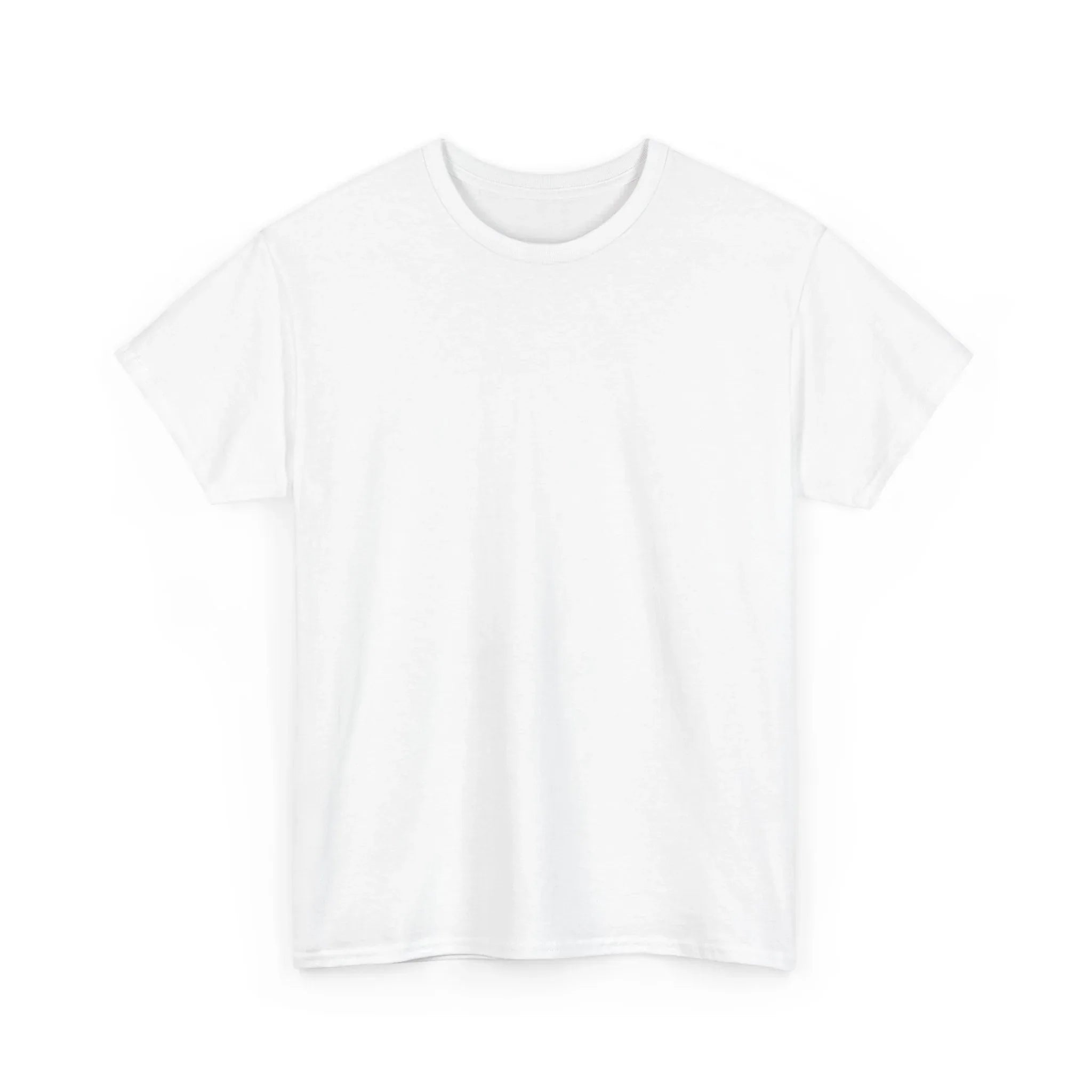 Unisex heavy cotton t-shirt, bright white crew neck short-sleeve