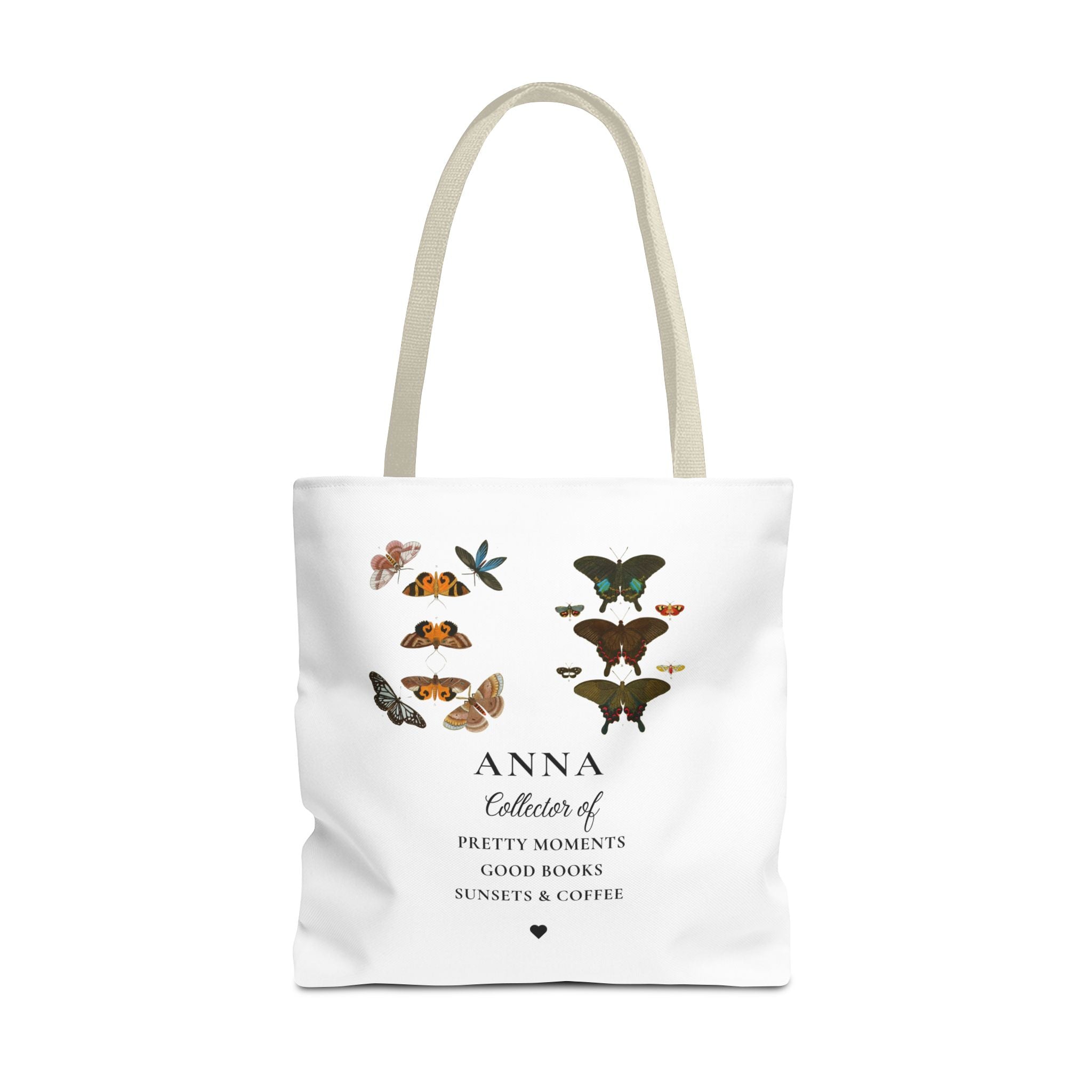 Personalized Butterfly Tote Bag — "Anna, Collector of Pretty Moments"
