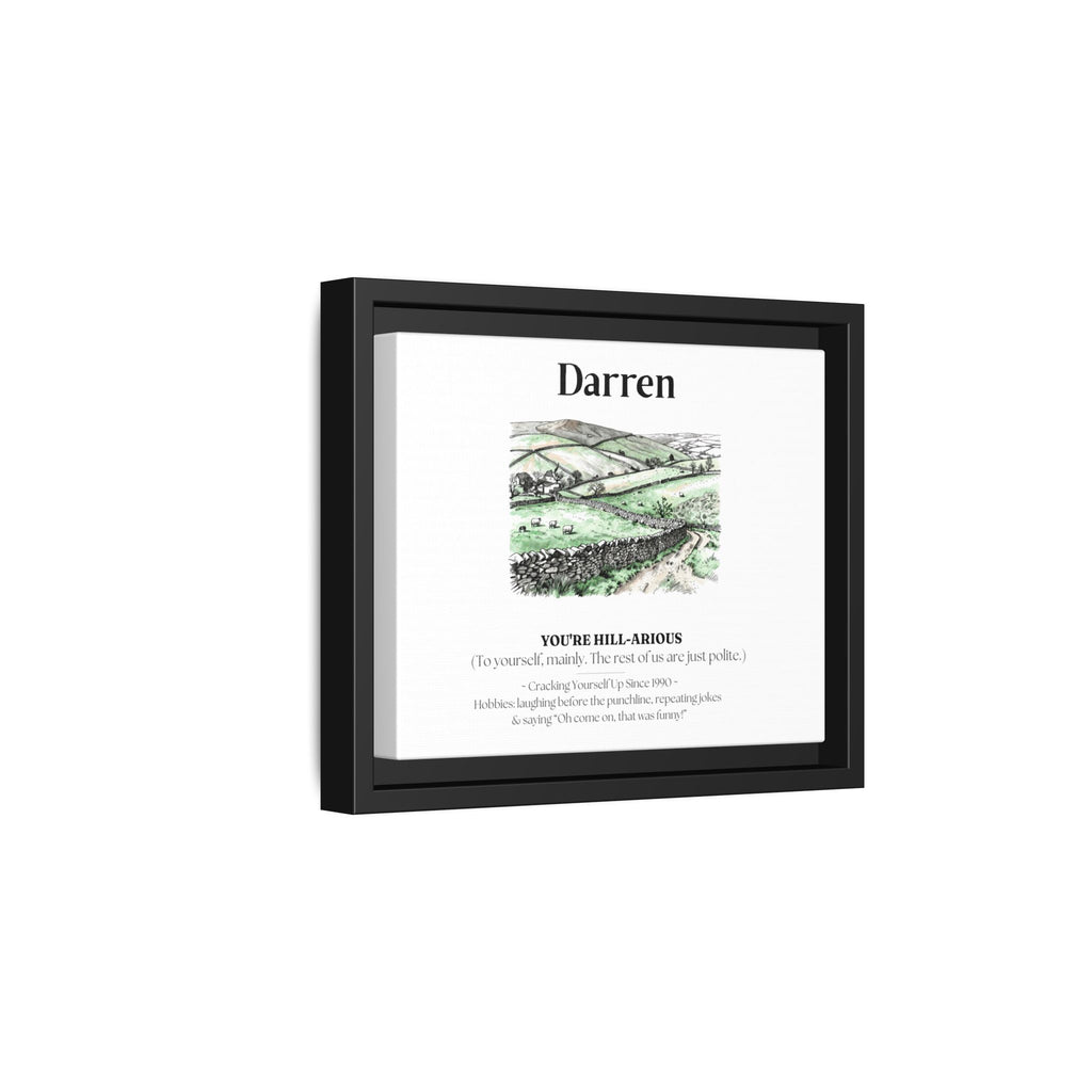 Personalised Framed Canvas Print — Funny Hill-Arrious Poem Art - AlleyCrafters