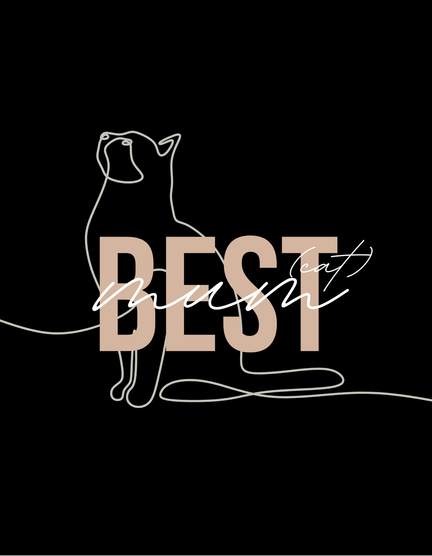Best Cat Mum T-Shirt | Cute Cat Lover Graphic Tee with Cat Outline