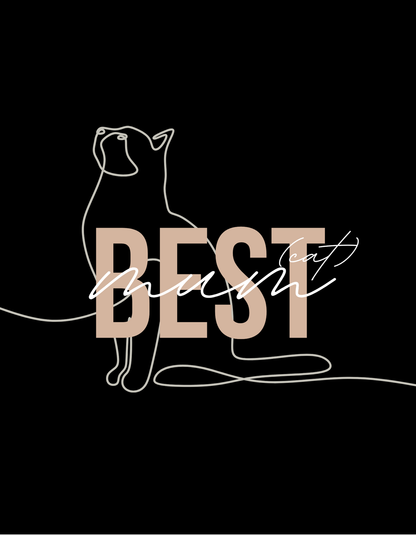 Best Cat Mum T-Shirt | Cute Cat Lover Graphic Tee with Cat Outline