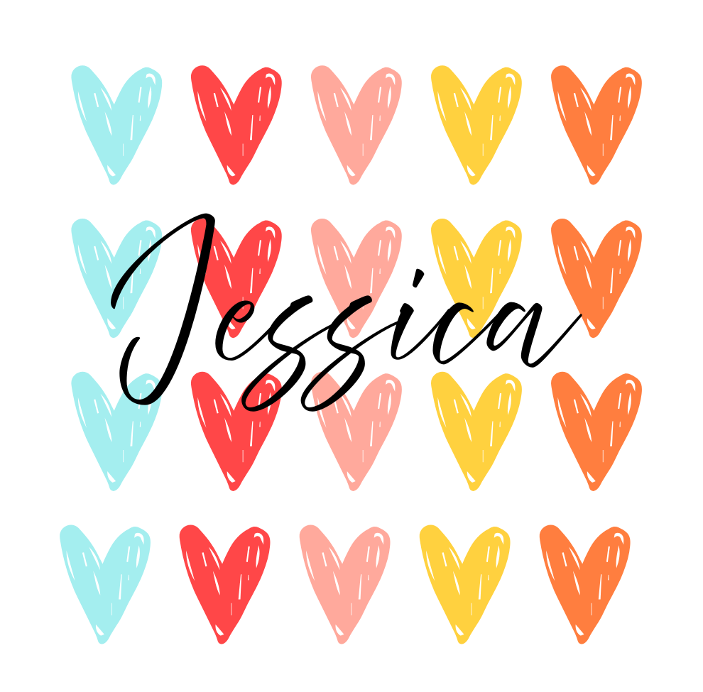 Personalised Name Colourful Hearts Mug | Custom Coffee Cup Gift