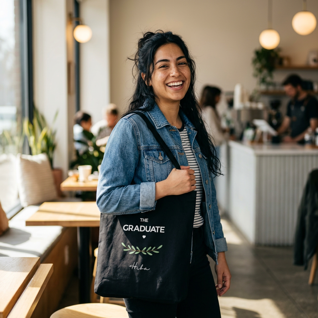 The Graduate Cotton Tote — Minimalist Graduation Gift Bag
