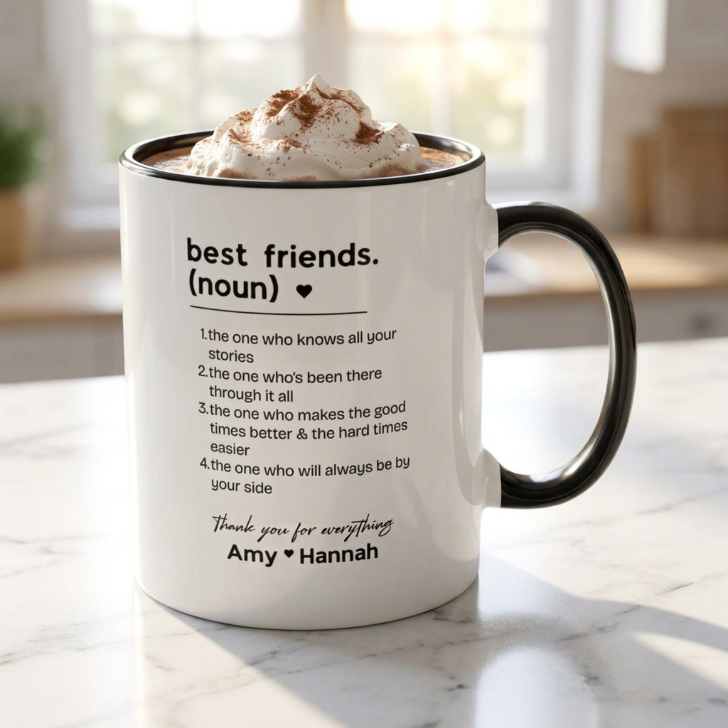 Best Friends Definition Coffee Mug — Personalized Friendship Gift (11oz Two-Tone)