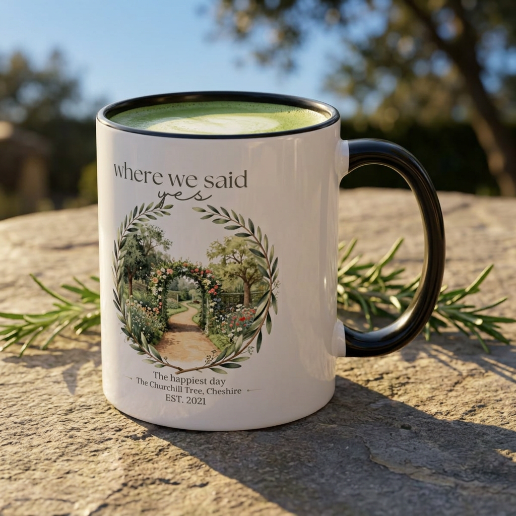 Personalised Where We Said Yes Accent Mug | Wedding Venue Keepsake Gift