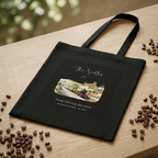 Personalised Village Scene Cotton Tote — 'Sunday Walks, Slow Mornings' Custom Tote Bag