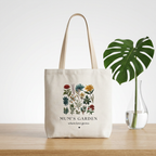 Personalised Floral Canvas Tote Bag — Mum's Garden Gift for Mum