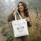 Personalised Mountain Tote Bag — Custom Location, Name & Date | Scenic Illustration - AlleyCrafters